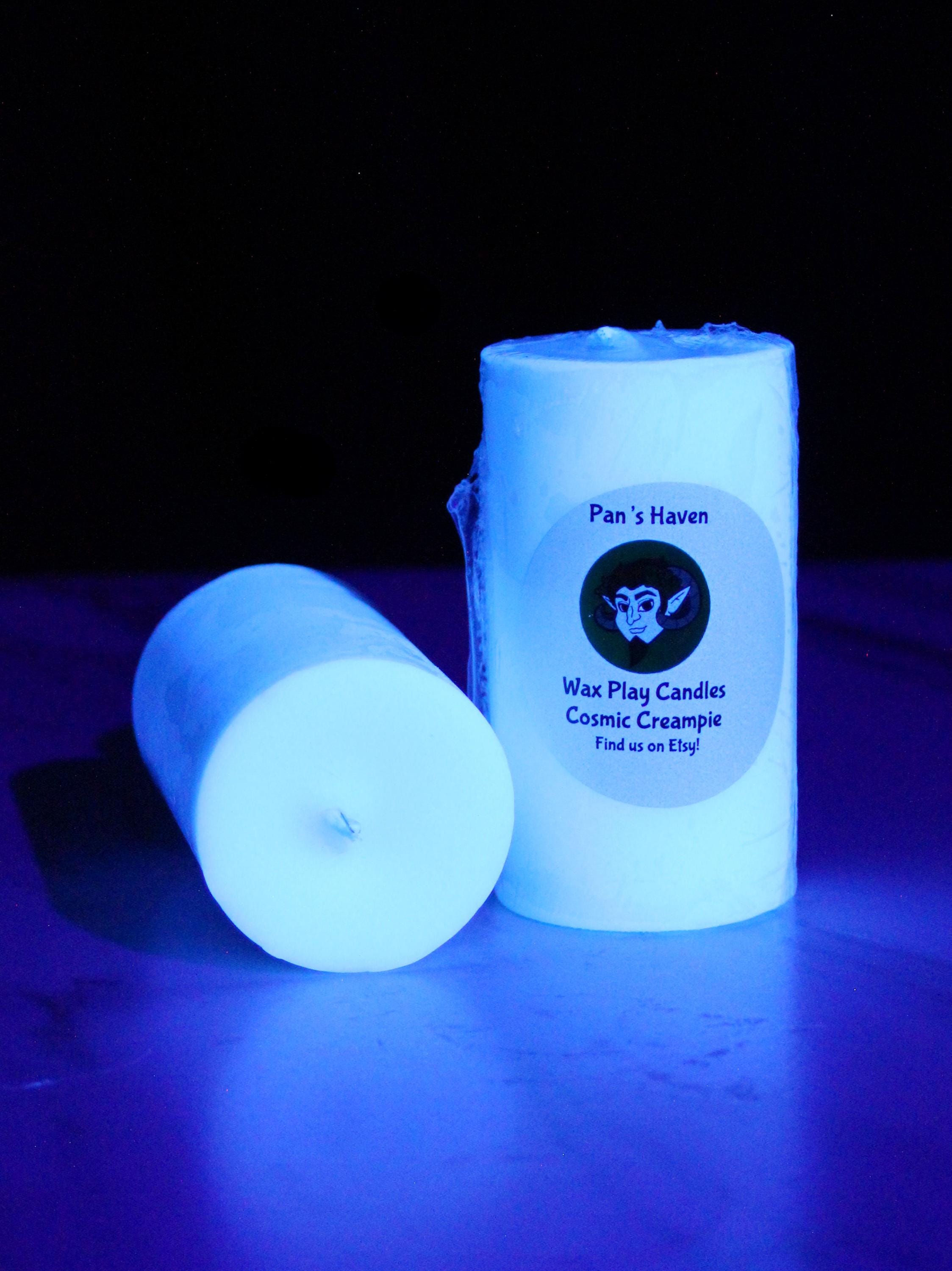 Wax Play UV Reactive White Shortie Candle